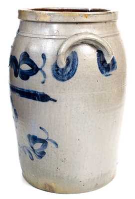 Very Rare N. J. LLOYD / BEAVER, PA 8 Gal. Stoneware Jar w/ Elaborate Floral Decoration
