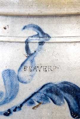 Very Rare N. J. LLOYD / BEAVER, PA 8 Gal. Stoneware Jar w/ Elaborate Floral Decoration