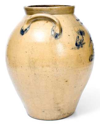 Rare R. SEYMOUR / TROY Stoneware Jar with Incised Bird Decoration