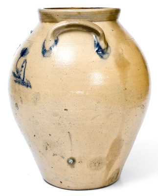 Rare R. SEYMOUR / TROY Stoneware Jar with Incised Bird Decoration