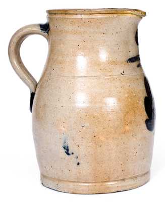 COWDEN & WILCOX / HARRISBURG, PA Stoneware Pitcher w/ Floral Decoration