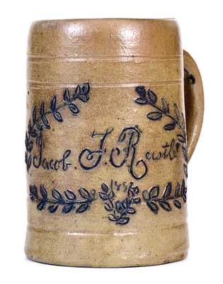 Rare Jacob F. Rustle / 1882 Philadelphia Stoneware Mug