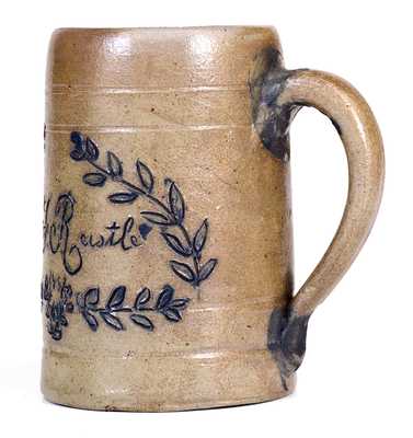 Rare Jacob F. Rustle / 1882 Philadelphia Stoneware Mug