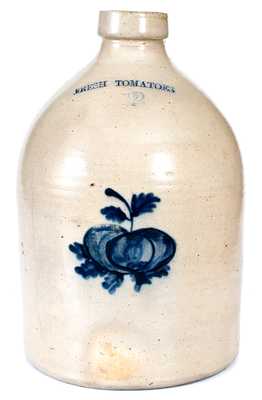 Very Rare FRESH TOMATOES Stoneware Jug, New York State origin