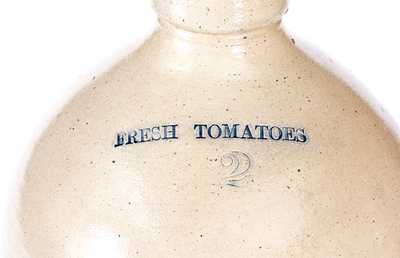 Very Rare FRESH TOMATOES Stoneware Jug, New York State origin