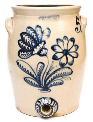 Exceptional JOHN BURGER / ROCHESTER Stoneware Water Cooler w/ Elaborate Slip-Trailed Decoration