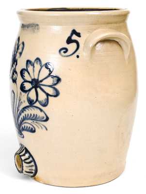 Exceptional JOHN BURGER / ROCHESTER Stoneware Water Cooler w/ Elaborate Slip-Trailed Decoration