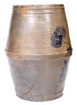 Rare Beaver, PA Stoneware Keg-Form Water Cooler w/ Cobalt Floral Decoration