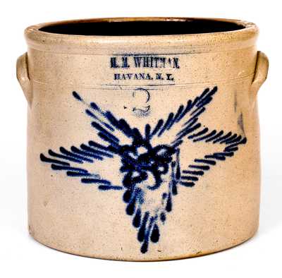 H. M. WHITMAN / HAVANA, NY Stoneware Starburst Crock