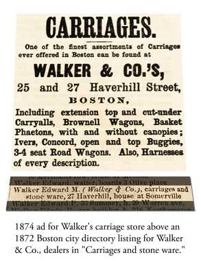 Boston, Mass. Stoneware Advertising Jar with Elaborate Bird and Tree Decoration