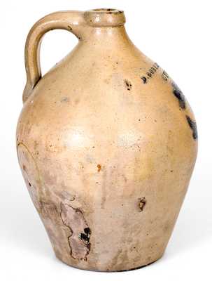 1 Gal. D. ROBERTS / UTICA Stoneware Jug with Floral Decoration
