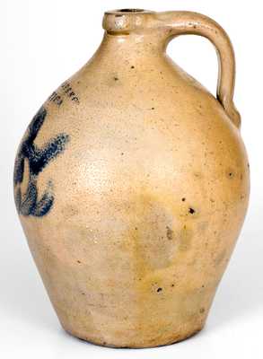 1 Gal. D. ROBERTS / UTICA Stoneware Jug with Floral Decoration