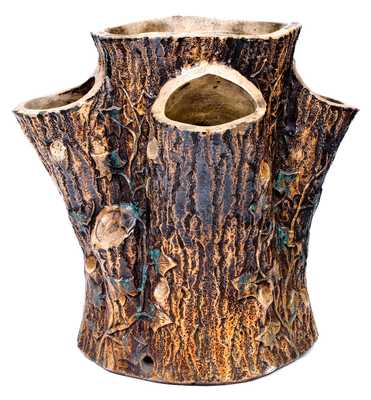 F. B. NORTON & CO. / WORCESTER, MASS Stoneware Stump-Form Planter
