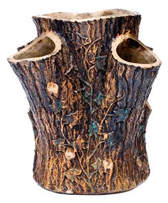 F. B. NORTON & CO. / WORCESTER, MASS Stoneware Stump-Form Planter