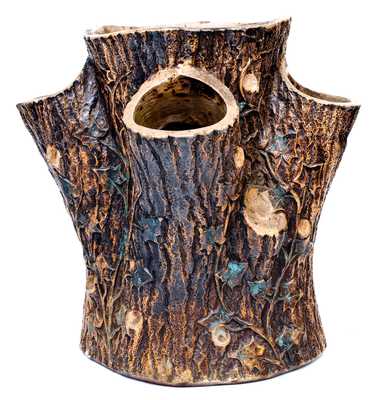 F. B. NORTON & CO. / WORCESTER, MASS Stoneware Stump-Form Planter