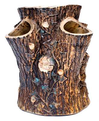 F. B. NORTON & CO. / WORCESTER, MASS Stoneware Stump-Form Planter