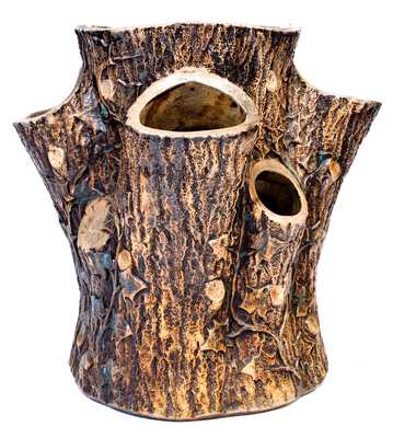 F. B. NORTON & CO. / WORCESTER, MASS Stoneware Stump-Form Planter