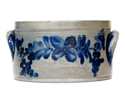 Fine att. Henry Remmey, Jr., Philadelphia Stoneware Cake Crock w/ Elaborate Floral Decoration