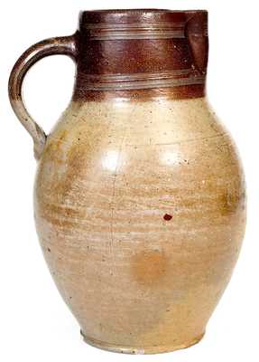 Rare Early Baltimore Brown-Dipped Stoneware Pitcher, circa 1810