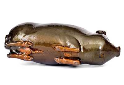 Extremely Rare Oversized Anna Pottery Stoneware Pig Flask