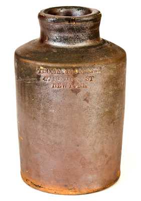Extremely Rare and Important Thomas M. Jackson (New York City) Stoneware Oyster Jar