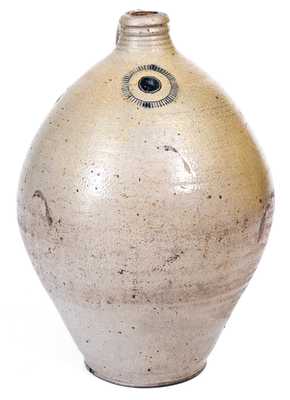 Unusual Manhattan Ovoid Stoneware Jug with Impressed Design