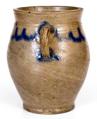 Fine Small Vertical-Handled Stoneware Jar, Manhattan, circa 1790