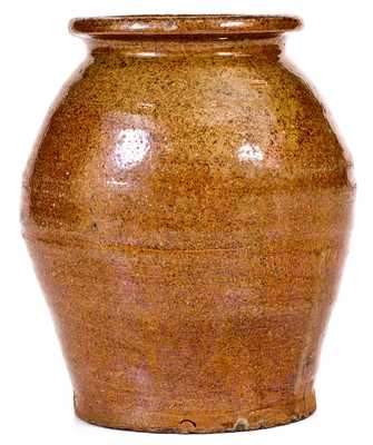 Unusual Small-Sized Stony Bluff (Edgefield District, SC) Stoneware Jar w/ Horseshoe Mark