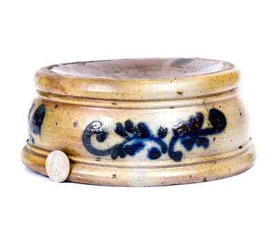 Attrib. Taunton, Massachusetts Small-Sized Stoneware Spittoon w/ Slip-Trailed Decoration