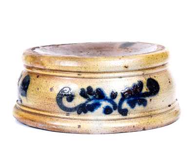 Attrib. Taunton, Massachusetts Small-Sized Stoneware Spittoon w/ Slip-Trailed Decoration