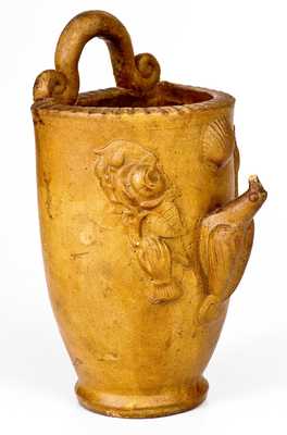 Shenandoah Valley Redware Wall Pocket, attributed to J. Eberly & Co., Strasburg, Virginia