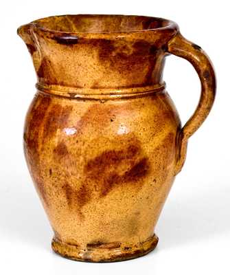 Shenandoah Valley Glazed Redware Cream Pitcher, Strasburg, Virginia