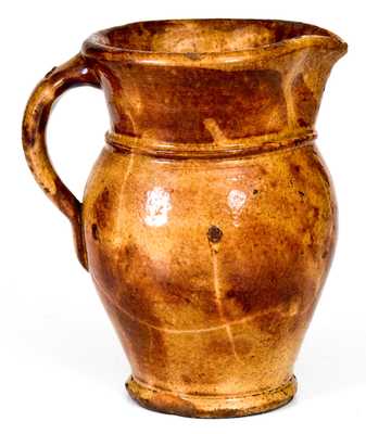 Shenandoah Valley Glazed Redware Cream Pitcher, Strasburg, Virginia