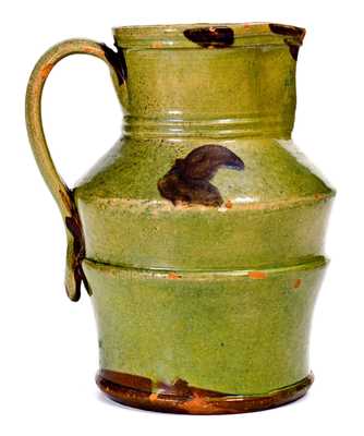 Very Rare Copper-Glazed Redware Pitcher, possibly West Virginia origin