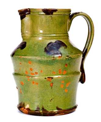 Very Rare Copper-Glazed Redware Pitcher, possibly West Virginia origin