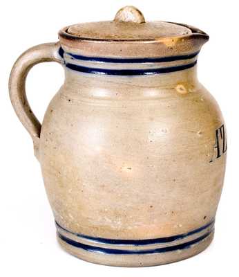 Rare Lidded Stoneware Presentation Pitcher Inscribed