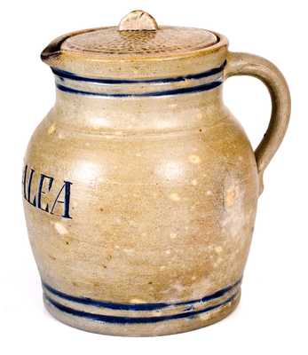 Rare Lidded Stoneware Presentation Pitcher Inscribed