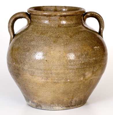 Rare and Fine Pottersville, Edgefield District, SC, c1825 Open-Handled Stoneware Jar