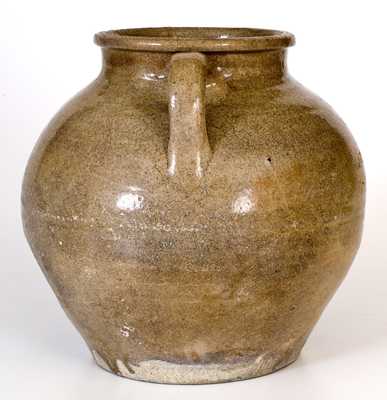 Rare and Fine Pottersville, Edgefield District, SC, c1825 Open-Handled Stoneware Jar