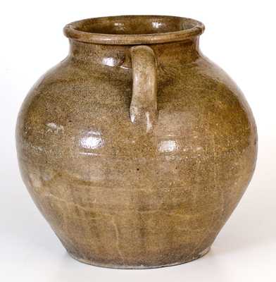 Rare and Fine Pottersville, Edgefield District, SC, c1825 Open-Handled Stoneware Jar