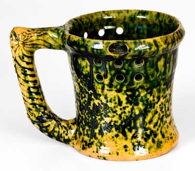 George Ohr Pottery Puzzle Mug, Signed Geo. E. Ohr, Biloxi, MS