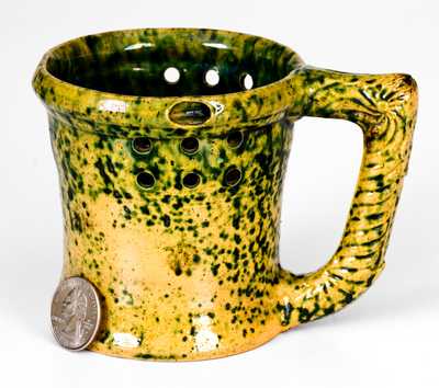 George Ohr Pottery Green-Glazed Puzzle Mug