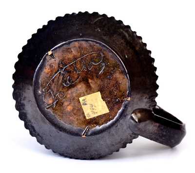 Large George Ohr Pottery Cup, Incised