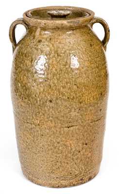 Exceptional WB (Washington Becham, Crawford County, Georgia) Stoneware Churn with Lid