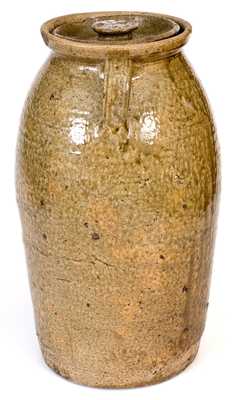 Exceptional WB (Washington Becham, Crawford County, Georgia) Stoneware Churn with Lid