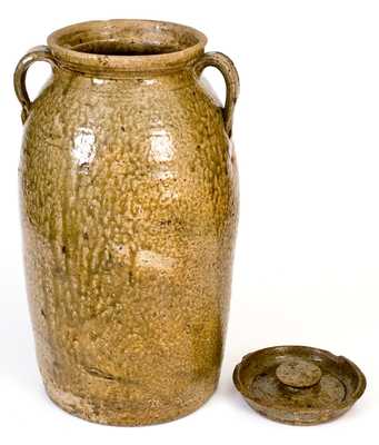 Exceptional WB (Washington Becham, Crawford County, Georgia) Stoneware Churn with Lid