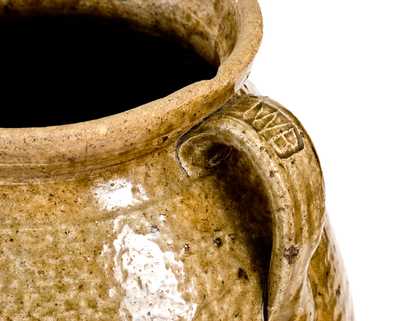 Exceptional WB (Washington Becham, Crawford County, Georgia) Stoneware Churn with Lid