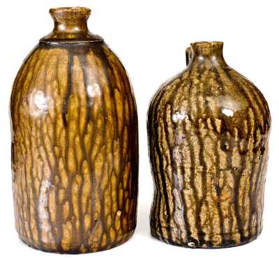 Two Small-Sized Crawford County, Georgia Alkaline-Glazed Stoneware Jugs