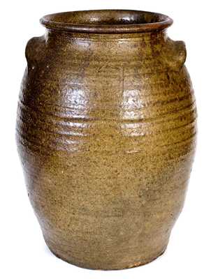 Four-Gallon Alkaline-Glazed Stoneware Jar, Southeastern U.S. origin