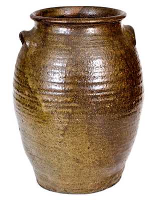 Four-Gallon Alkaline-Glazed Stoneware Jar, Southeastern U.S. origin